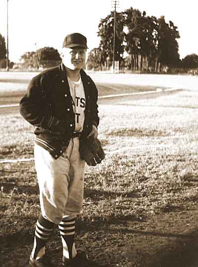 Neil playing baseball